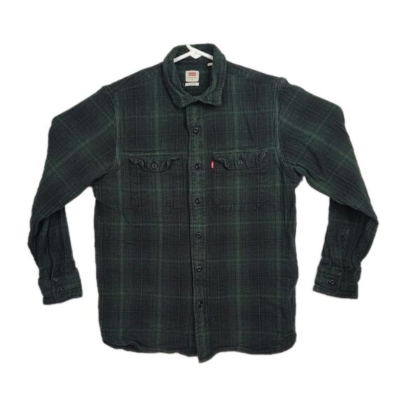 Levi's Other - Levi's Button-Up Flannel Shirt Men's S Relaxed Green/Black Plaid Long Sleeves